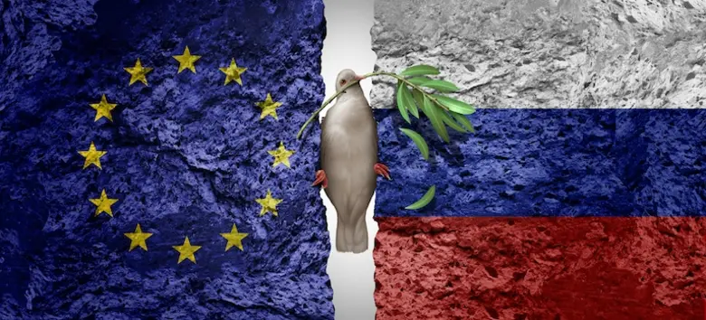 Friedenstaube zwischen Russland und der EU