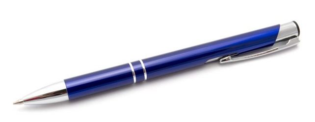 Ein Evergreen: Der klassische Kugelschreiber mit Firmenlogo erfüllt noch immer seinen Zweck. 