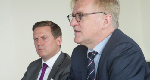 Zufrieden an der Spitze: die Hannover-Finanz-Vorstände Goetz Hertz Eichenrode (links) und Jürgen von Wendorff.